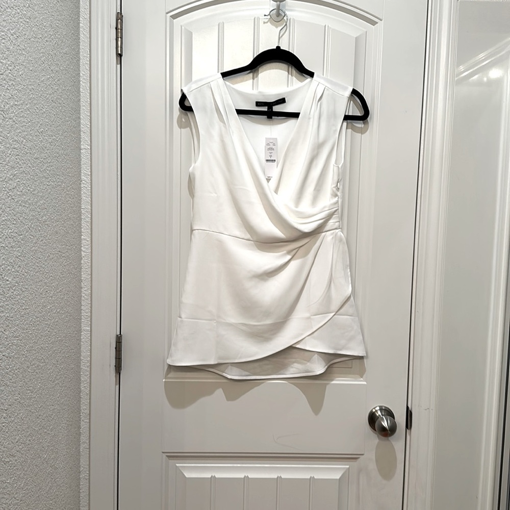 White House Black Market ecru sleeveless top